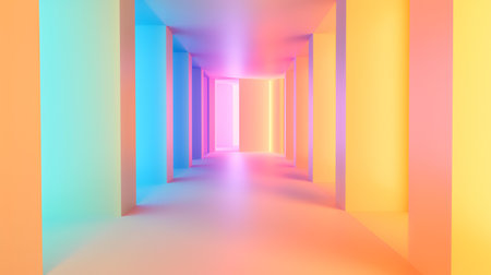 3d rendering. Futuristic bright interior. Minimalistic empty room.の素材