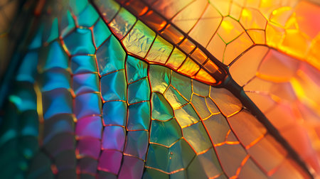 colorful stained glass window close-up macro shot. abstract backgroundの素材