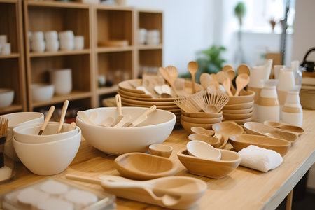 shop with eco goods, eco dishes, eco-friendly handmadeの素材