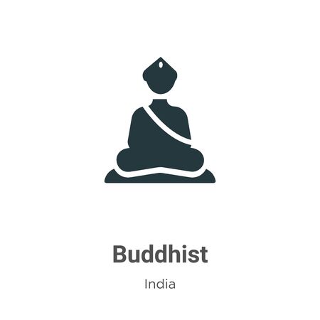 Buddhist vector icon on white background. Flat vector buddhist icon symbol sign from modern india collection for mobile concept and web apps design.のイラスト素材