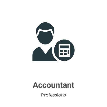 Accountant vector icon on white background. Flat vector accountant icon symbol sign from modern professions collection for mobile concept and web apps design.のイラスト素材
