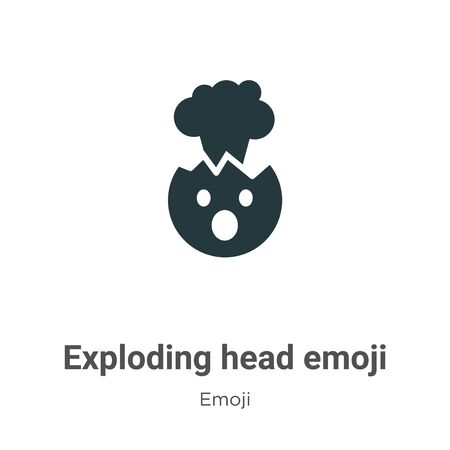 Exploding head emoji vector icon on white background. Flat vector exploding head emoji icon symbol sign from modern emoji collection for mobile concept and web apps design.のイラスト素材