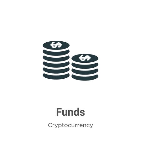 Funds vector icon on white background. Flat vector funds icon symbol sign from modern cryptocurrency collection for mobile concept and web apps design.のイラスト素材