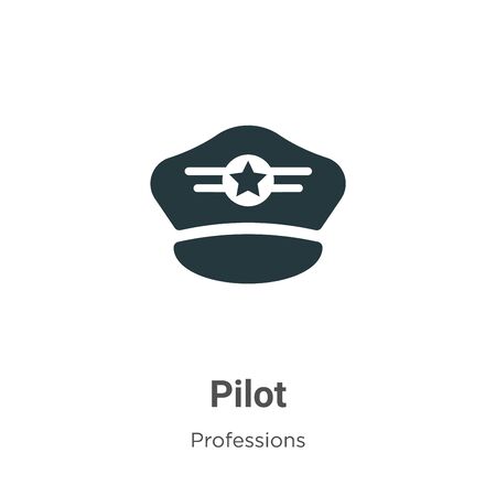 Pilot vector icon on white background. Flat vector pilot icon symbol sign from modern professions collection for mobile concept and web apps design.のイラスト素材