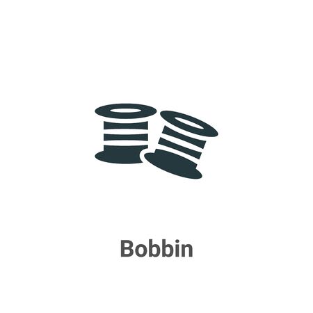 Bobbin vector icon on white background. Flat vector bobbin icon symbol sign from modern sew collection for mobile concept and web apps design.のイラスト素材
