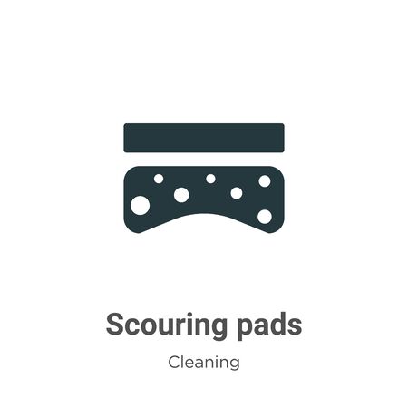Scouring pads vector icon on white background. Flat vector scouring pads icon symbol sign from modern cleaning collection for mobile concept and web apps design.のイラスト素材