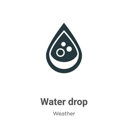 Water drop vector icon on white background. Flat vector water drop icon symbol sign from modern weather collection for mobile concept and web apps design.のイラスト素材