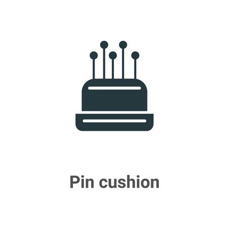 Pin cushion vector icon on white background. Flat vector pin cushion icon symbol sign from modern sew collection for mobile concept and web apps design.のイラスト素材