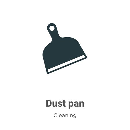Dust pan vector icon on white background. Flat vector dust pan icon symbol sign from modern cleaning collection for mobile concept and web apps design.のイラスト素材