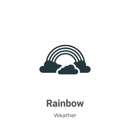 Rainbow vector icon on white background. Flat vector rainbow icon symbol sign from modern weather collection for mobile concept and web apps design.のイラスト素材