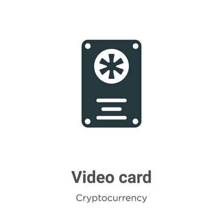 Video card vector icon on white background. Flat vector video card icon symbol sign from modern cryptocurrency collection for mobile concept and web apps design.のイラスト素材