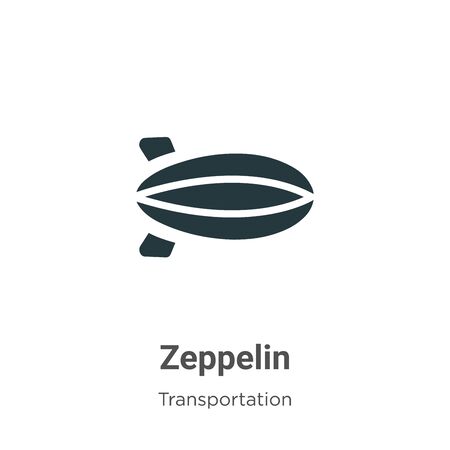 Zeppelin vector icon on white background. Flat vector zeppelin icon symbol sign from modern transportation collection for mobile concept and web apps design.のイラスト素材