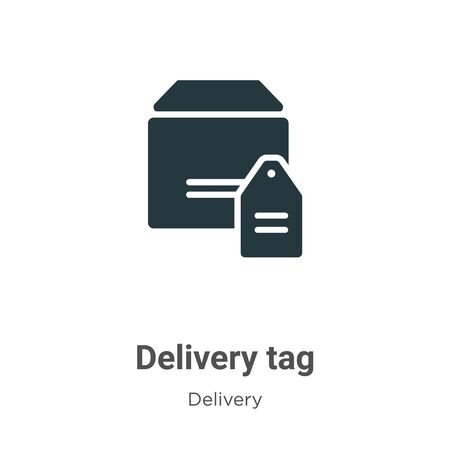 Delivery tag vector icon on white background. Flat vector delivery tag icon symbol sign from modern delivery collection for mobile concept and web apps design.のイラスト素材