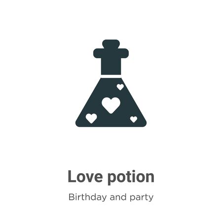 Love potion vector icon on white background. Flat vector love potion icon symbol sign from modern birthday and party collection for mobile concept and web apps design.のイラスト素材
