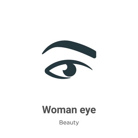 Woman eye vector icon on white background. Flat vector woman eye icon symbol sign from modern beauty collection for mobile concept and web apps design.のイラスト素材