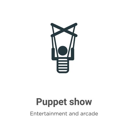Puppet show vector icon on white background. Flat vector puppet show icon symbol sign from modern entertainment and arcade collection for mobile concept and web apps design.のイラスト素材