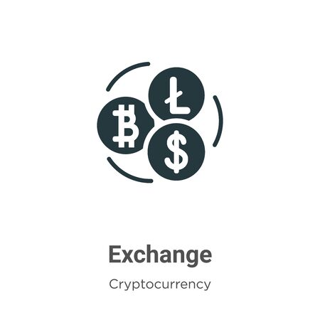 Exchange vector icon on white background. Flat vector exchange icon symbol sign from modern cryptocurrency collection for mobile concept and web apps design.のイラスト素材