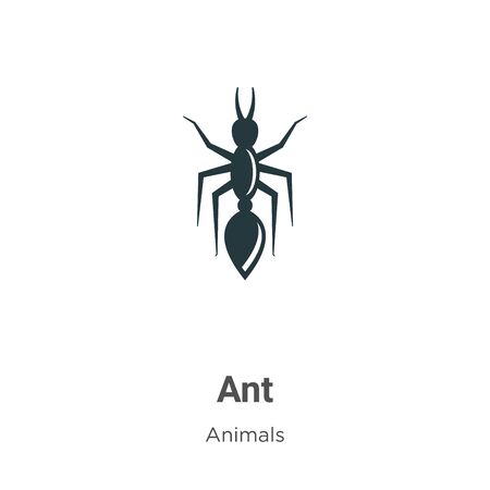 Ant vector icon on white background. Flat vector ant icon symbol sign from modern animals collection for mobile concept and web apps design.のイラスト素材