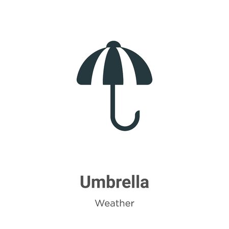 Umbrella vector icon on white background. Flat vector umbrella icon symbol sign from modern weather collection for mobile concept and web apps design.のイラスト素材