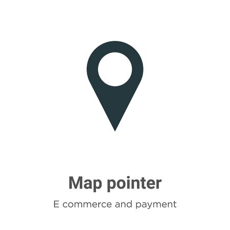 Map pointer vector icon on white background. Flat vector map pointer icon symbol sign from modern e commerce and payment collection for mobile concept and web apps design.のイラスト素材