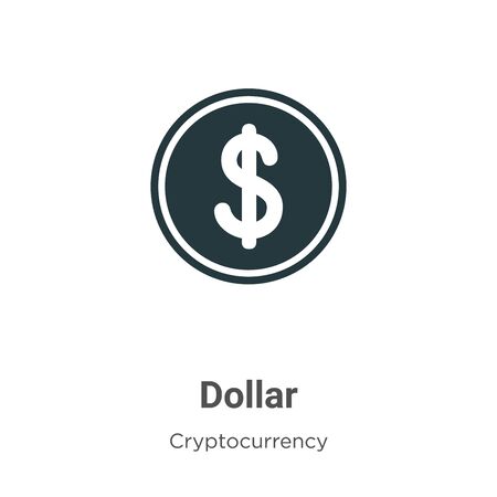 Dollar symbol vector icon on white background. Flat vector dollar symbol icon symbol sign from modern cryptocurrency collection for mobile concept and web apps design.のイラスト素材