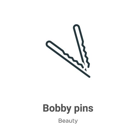 Bobby pins vector icon on white background. Flat vector bobby pins icon symbol sign from modern beauty collection for mobile concept and web apps design.のイラスト素材