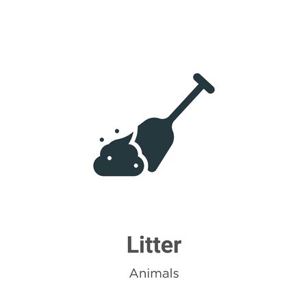 Litter vector icon on white background. Flat vector litter icon symbol sign from modern animals collection for mobile concept and web apps design.のイラスト素材