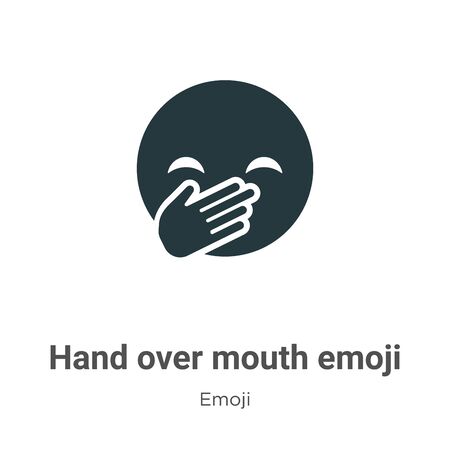 Hand over mouth emoji vector icon on white background. Flat vector hand over mouth emoji icon symbol sign from modern emoji collection for mobile concept and web apps design.のイラスト素材
