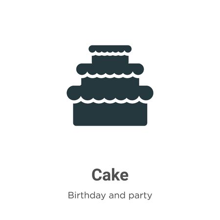 Cake vector icon on white background. Flat vector cake icon symbol sign from modern birthday and party collection for mobile concept and web apps design.のイラスト素材
