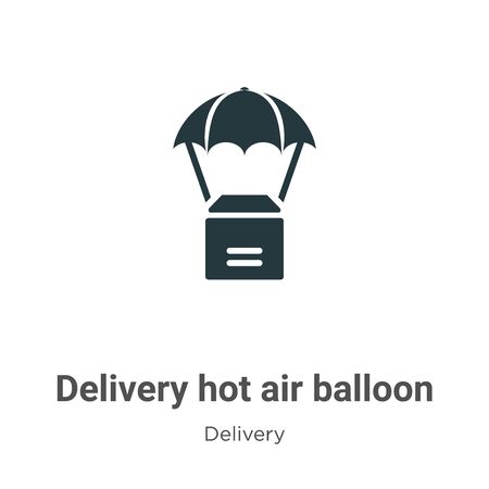 Delivery hot air balloon vector icon on white background. Flat vector delivery hot air balloon icon symbol sign from modern delivery collection for mobile concept and web apps design.のイラスト素材