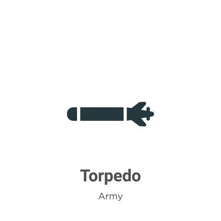 Torpedo vector icon on white background. Flat vector torpedo icon symbol sign from modern army collection for mobile concept and web apps design.のイラスト素材
