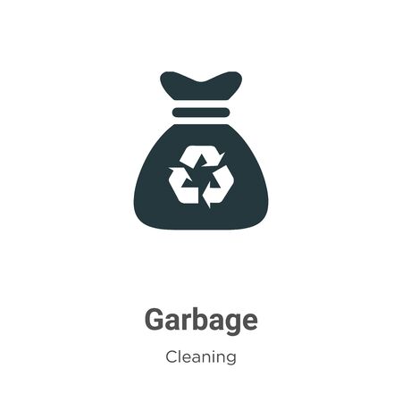 Garbage vector icon on white background. Flat vector garbage icon symbol sign from modern cleaning collection for mobile concept and web apps design.のイラスト素材