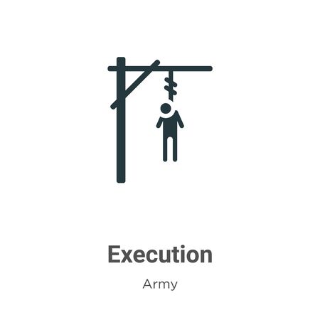 Execution vector icon on white background. Flat vector execution icon symbol sign from modern army collection for mobile concept and web apps design.のイラスト素材