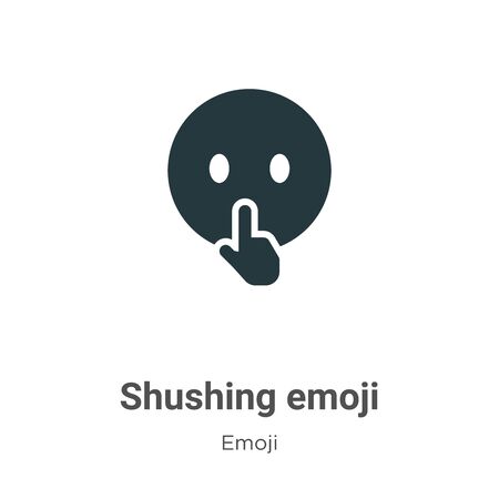 Shushing emoji vector icon on white background. Flat vector shushing emoji icon symbol sign from modern emoji collection for mobile concept and web apps design.のイラスト素材