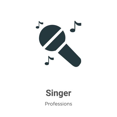 Singer vector icon on white background. Flat vector singer icon symbol sign from modern professions collection for mobile concept and web apps design.のイラスト素材