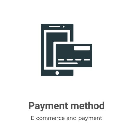 Payment method vector icon on white background. Flat vector payment method icon symbol sign from modern e commerce and payment collection for mobile concept and web apps design.のイラスト素材