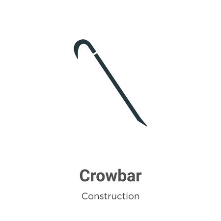 Crowbar vector icon on white background. Flat vector crowbar icon symbol sign from modern construction collection for mobile concept and web apps design.のイラスト素材