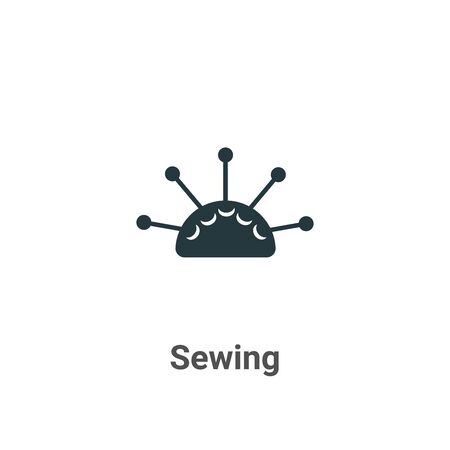 Sewing vector icon on white background. Flat vector sewing icon symbol sign from modern sew collection for mobile concept and web apps design.のイラスト素材