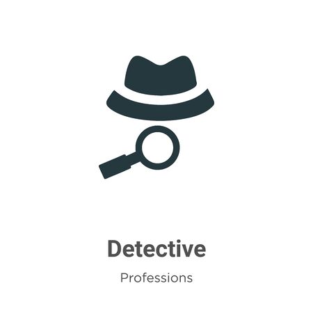 Detective vector icon on white background. Flat vector detective icon symbol sign from modern professions collection for mobile concept and web apps design.のイラスト素材
