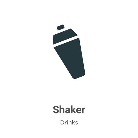 Shaker vector icon on white background. Flat vector shaker icon symbol sign from modern drinks collection for mobile concept and web apps design.のイラスト素材