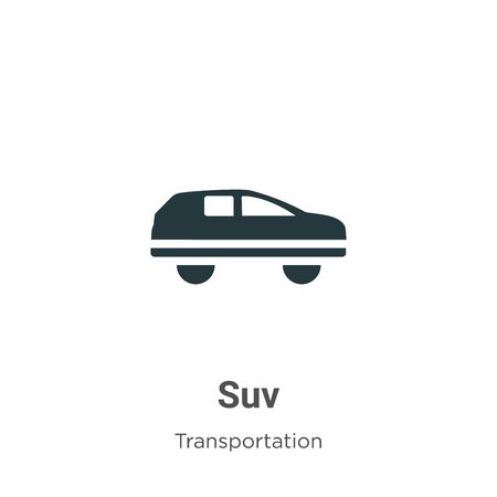 Suv vector icon on white background. Flat vector suv icon symbol sign from modern transportation collection for mobile concept and web apps design.のイラスト素材