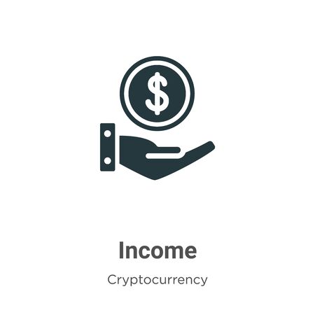 Income vector icon on white background. Flat vector income icon symbol sign from modern cryptocurrency collection for mobile concept and web apps design.のイラスト素材