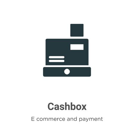 Cashbox vector icon on white background. Flat vector cashbox icon symbol sign from modern e commerce and payment collection for mobile concept and web apps design.のイラスト素材