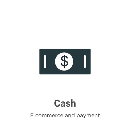 Cash vector icon on white background. Flat vector cash icon symbol sign from modern e commerce and payment collection for mobile concept and web apps design.のイラスト素材