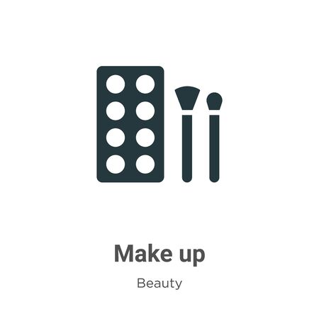 Make up vector icon on white background. Flat vector make up icon symbol sign from modern beauty collection for mobile concept and web apps design.のイラスト素材