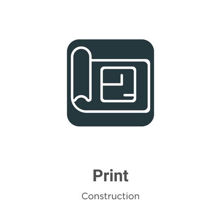 Blueprint vector icon on white background. Flat vector blueprint icon symbol sign from modern construction collection for mobile concept and web apps design.のイラスト素材