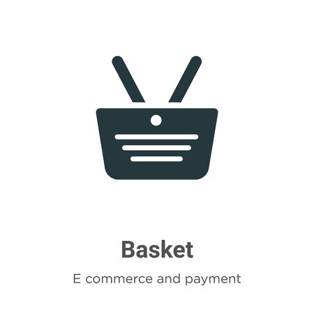 Basket vector icon on white background. Flat vector basket icon symbol sign from modern e commerce and payment collection for mobile concept and web apps design.のイラスト素材