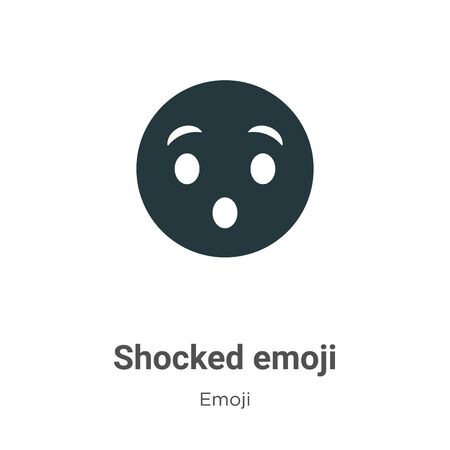 Shocked emoji vector icon on white background. Flat vector shocked emoji icon symbol sign from modern emoji collection for mobile concept and web apps design.のイラスト素材