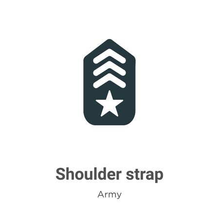 Shoulder strap vector icon on white background. Flat vector shoulder strap icon symbol sign from modern army collection for mobile concept and web apps design.のイラスト素材