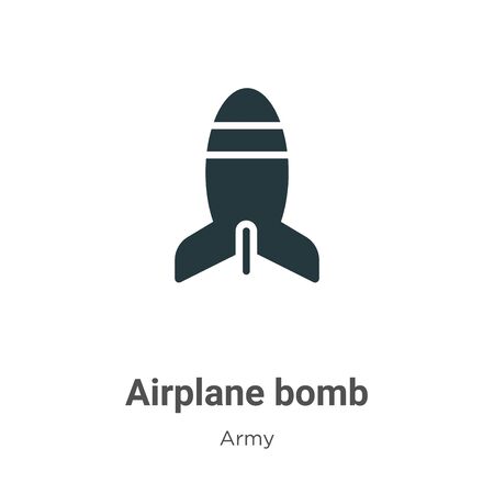Airplane bomb vector icon on white background. Flat vector airplane bomb icon symbol sign from modern army collection for mobile concept and web apps design.のイラスト素材